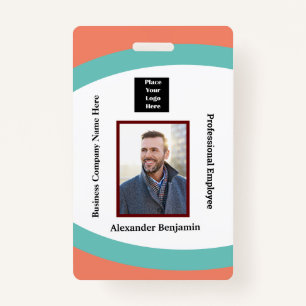 Employee Photo Name Logo Bar Code ID Custom ID Badge