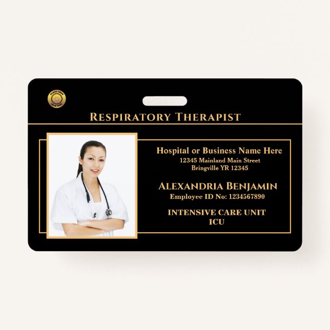 Employee Photo Name Logo Hospital Personalise  ID Badge (Front)