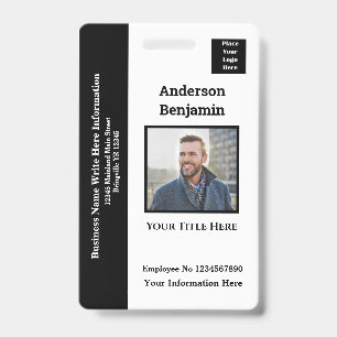 Employee Photo Name Logo ID Card Bar Code Custom Badge
