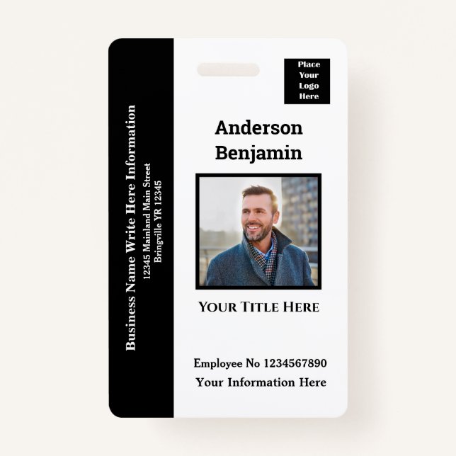 Employee Photo Name Logo ID Card Bar Code Custom ID Badge (Front)