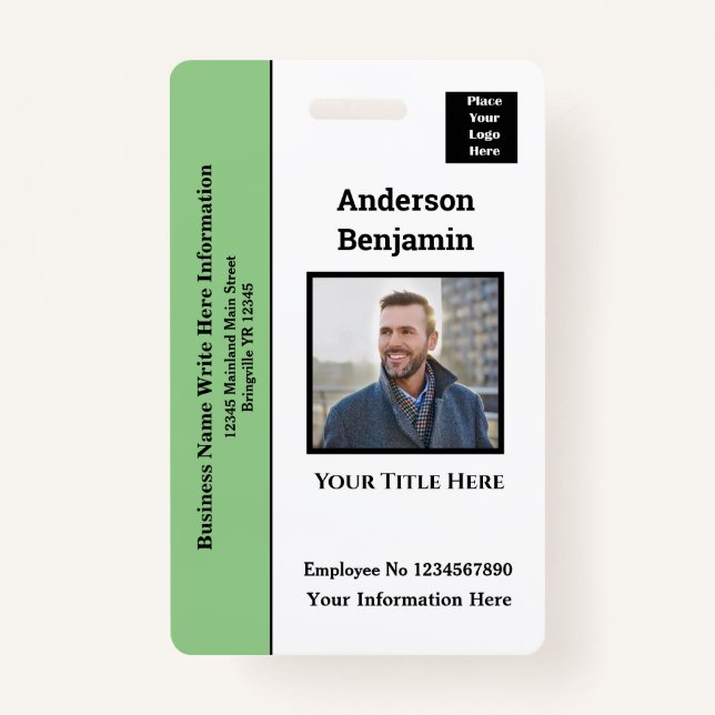 Employee Photo Name Logo ID Card Bar Code Personal ID Badge (Front)