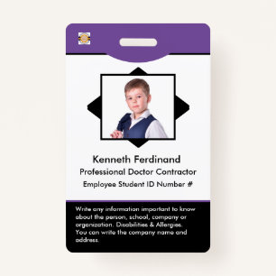 Employee Photo Name Logo Id Card Custom ID Badge