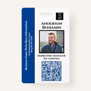 Employee Photo Name QR Code Bar Code ID Custom ID Badge