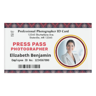 Employee Photo Photographer Pass Logo ID Custom  Name Tag