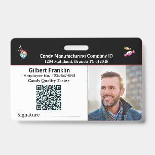  Employee Photo QR Code ID Identification Custom Badge