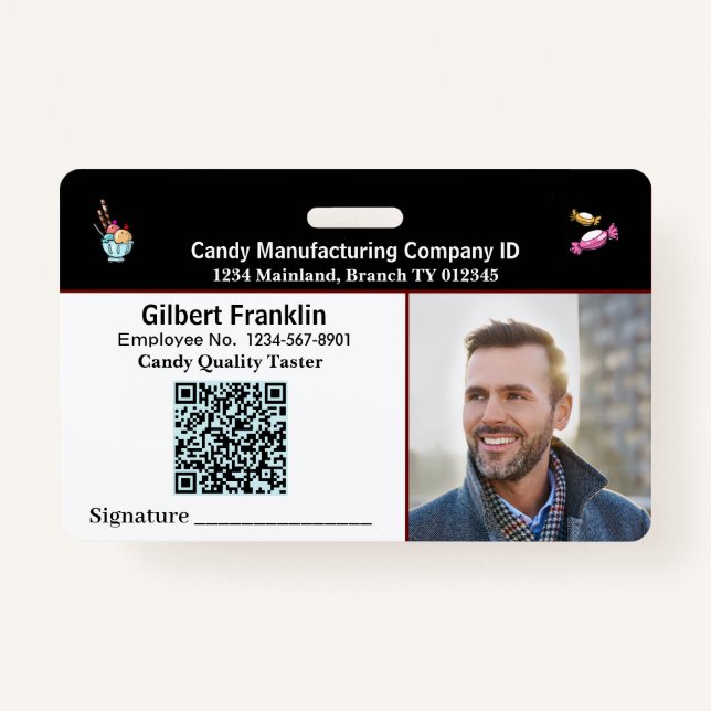  Employee Photo QR Code ID Identification Custom ID Badge (Front)