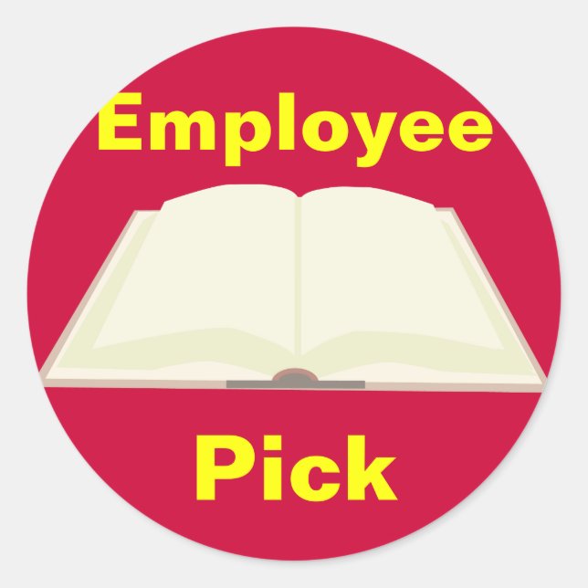 Employee Pick Book Promo Classic Round Sticker (Front)