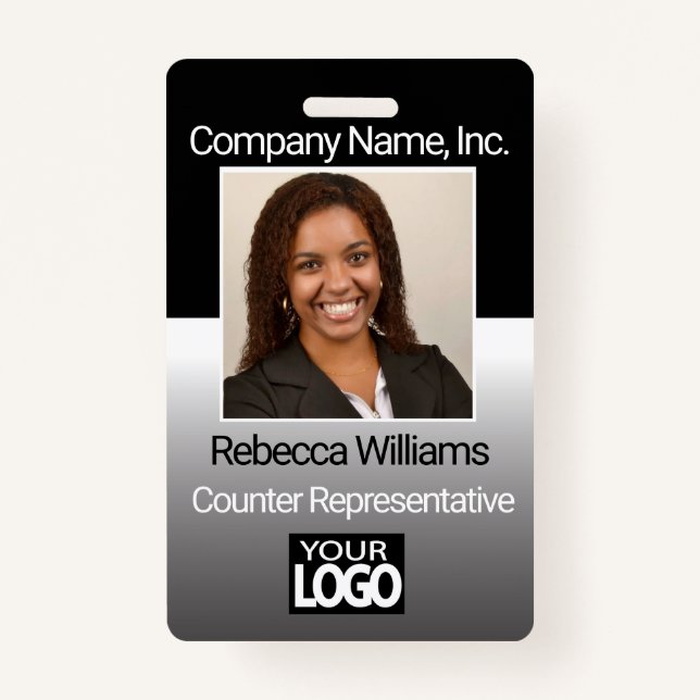 Employee Picture Badge - Black ID Badge (Front)