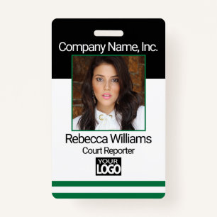 Employee Picture Badge - Dark Green ID Badge