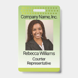Employee Picture Badge - Green with Dots ID Badge