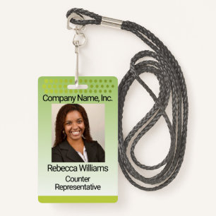 Employee Picture Badge - Green with Dots ID Badge