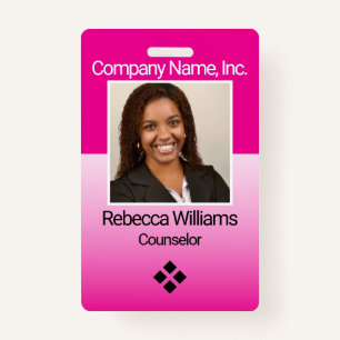 Employee Picture Badge - Pink ID Badge