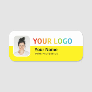 Employee Pin Name Tag or Magnetic with Logo, Photo