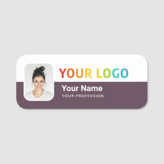 Employee Pin Name Tag or Magnetic with Logo, Photo