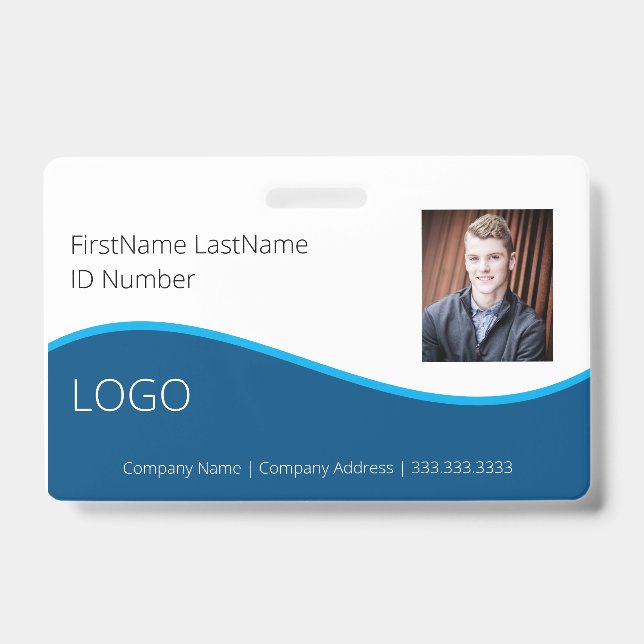 Employee Professional ID Badge with Barcode (Front)