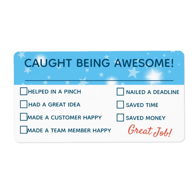 Employee recognition board awesome checklist award (Front)