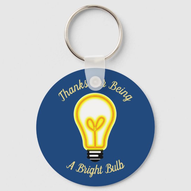 Employee Recognition Bright Light Bulb Business Key Ring (Front)