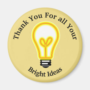 Employee Recognition Bright Light Bulb Thank You Magnet