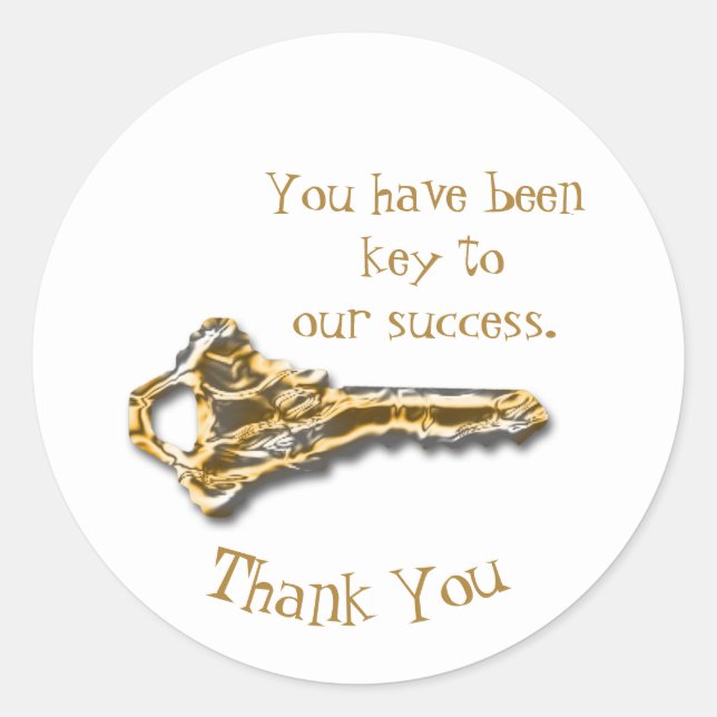 Employee Recognition Gold Silver Key Professional  Classic Round Sticker (Front)