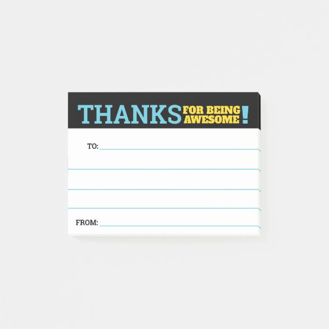 Employee recognition helper thank you kudos post-i post-it notes (Front)