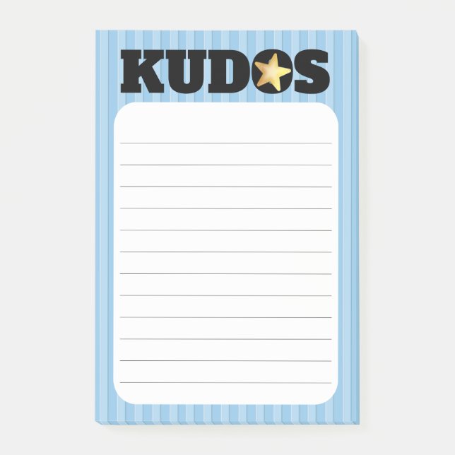 Employee recognition post-it award star kudos notes (Front)