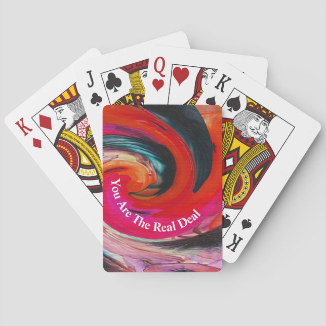 Employee Recognition Swirled Tie Dye Appreciation Playing Cards (Back)
