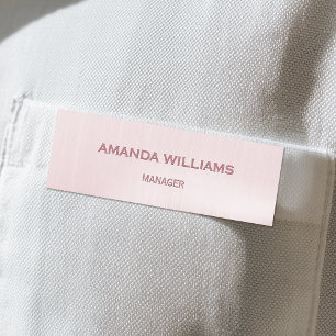 Employee Rose Gold Brushed Metal Name Tag