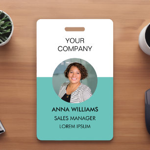 employee round Photo ID Badge