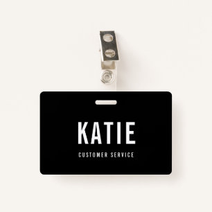 Employee Staff ID Company Logo Black & White ID Badge