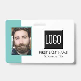 Employee Staff ID | Teal Logo Photo Badge