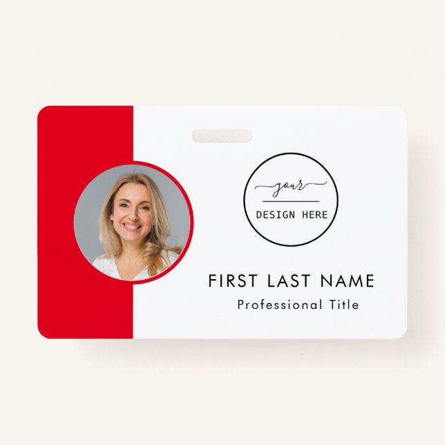 Employee Staff ID | Teal Logo Photo ID Badge (Front)