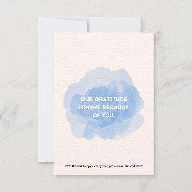 Employee Staff Thank You Appreciation Card (Front)