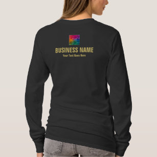 Employee Staff Upload Logo Black And Gold Womens T-Shirt