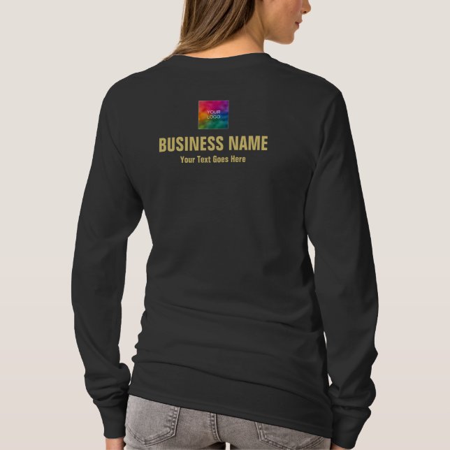 Employee Staff Upload Logo Black And Gold Womens T-Shirt (Back)