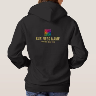 Employee Staff Upload Logo Womens Black And Gold Hoodie