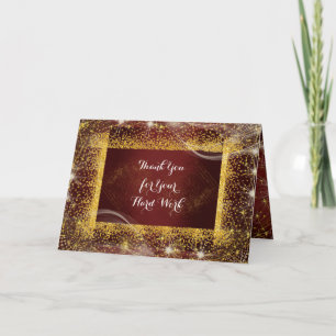 Employee Team Stuff Anniversary Thank You Burgund Card