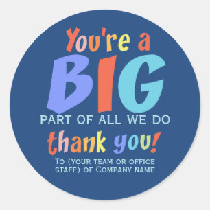 Employee Team Thank You Company Classic Round Sticker