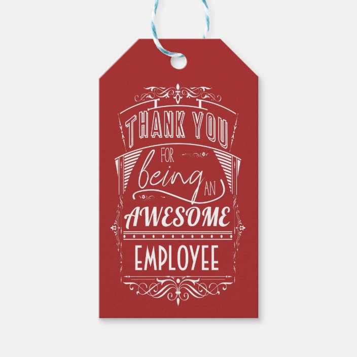 Employee Thank You Appreciation Gift Tags Zazzle.co.uk