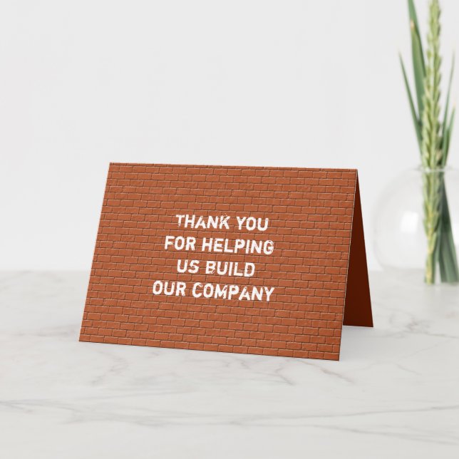 Employee Thank You Red Brick Appreciation Card (Front)