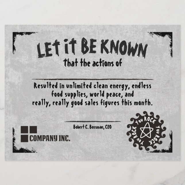 Employee top sales funny work certificate award (Front)