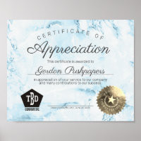 Employee volunteer certificate of appreciation