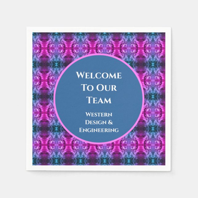 Employee Welcome Bright Kaleidoscope Business Team Napkin (Front)