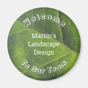 Employee Welcome Green Leaf Photo Team Member Magnet