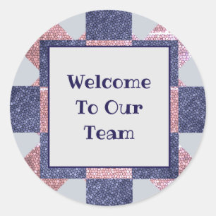 Employee Welcome Mosaic Professional Business Classic Round Sticker