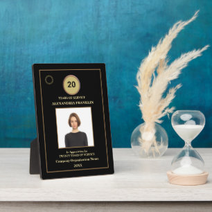 Employee Years Of Service Photo Logo Gold Awards Plaque