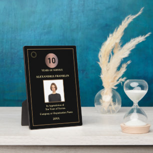 Employee Years Of Service Photo Logo Gold Custom Plaque