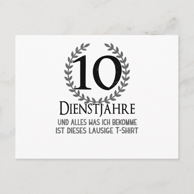 Employees 10 Year Company Anniversary Company Postcard (Front)