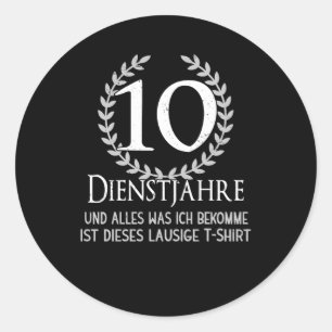 Employees 10 Year Company Celebration Company Classic Round Sticker