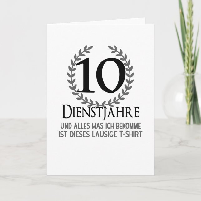 Employees Company Party 10 Years Of Company Card (Front)