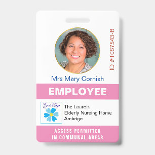 Employees ID Name Tag, Job Title and Logo Photo Badge